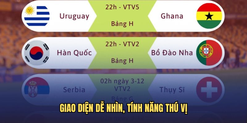 Hệ thống thiết kế giao diện lịch thi đấu bóng đá khoa học